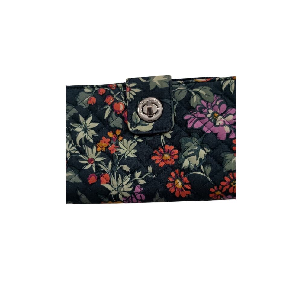 Vera Bradley cottagecore fairy floral wallet turnkey folding Forrest bluegreen - Picture 2 of 5